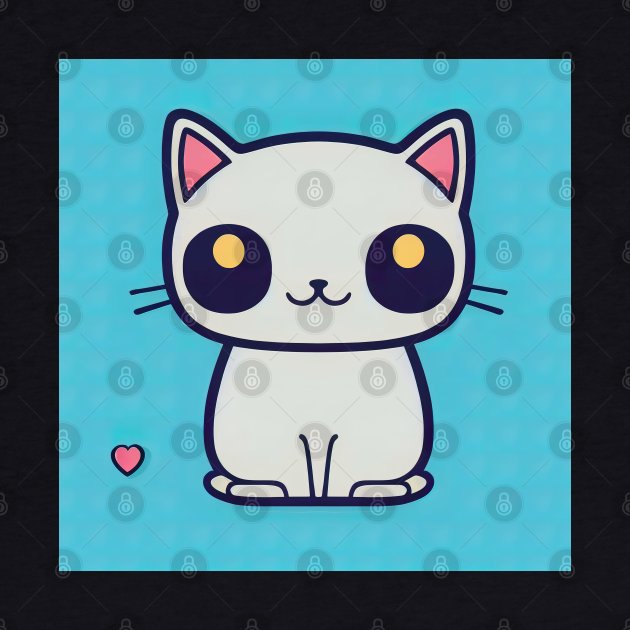 Cartoon cat character icon logo by DyeruArt